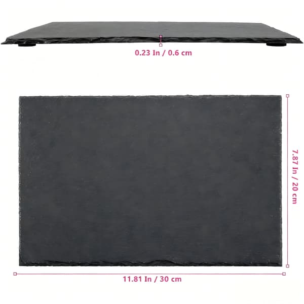 Serveringspanel, Naturskifer, Varmeresistent,6PCs 20x30cm