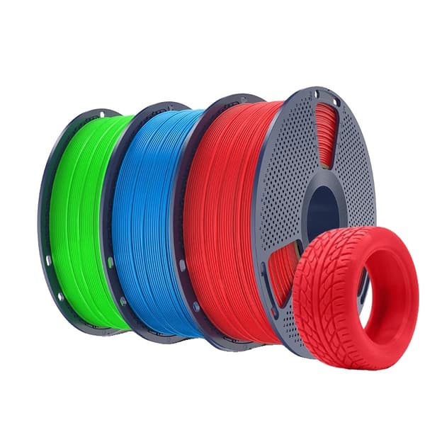 3D Filament, Fleksibel TPU, 95A Hårdhed,RD BL GN