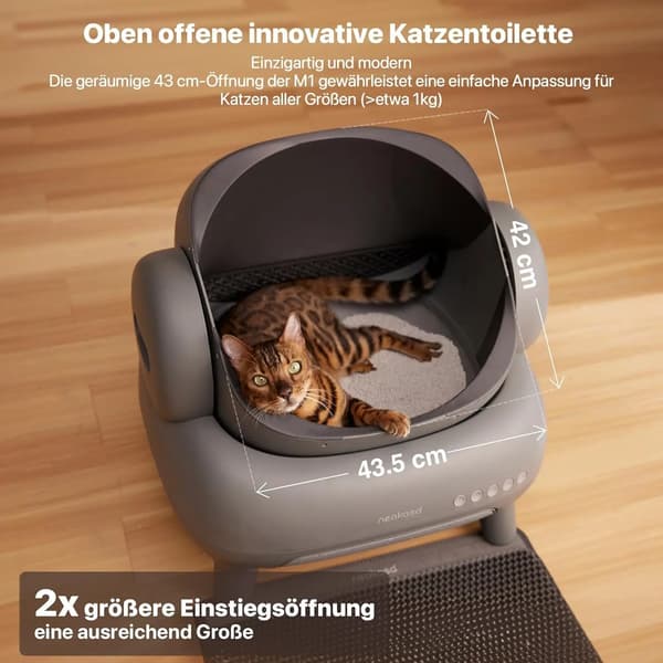 Kattebakke, Selvrensende, Åben Design,Grå antracit