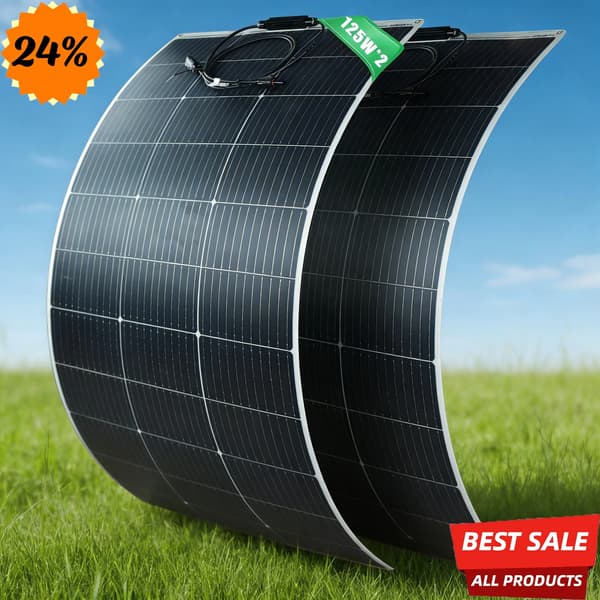 Flexibel Solpanel, Lättviktig Design, Hög Effektivitet,2PCS  125W