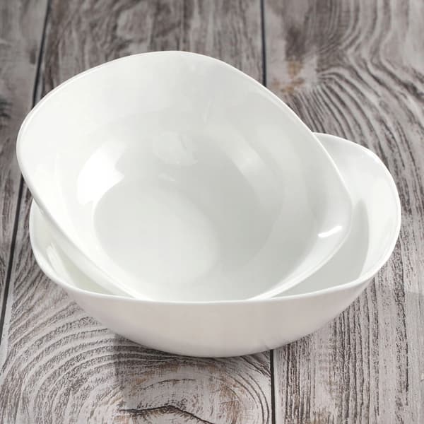Salatskål, Glasmateriale, 16 cm Diameter, Egnet til Suppe og Snacks, Elegant Hvid Farve, CE / EU Certificering