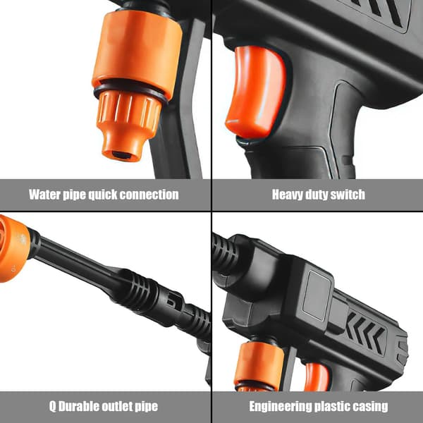 Högtryckstvätt, trådlös design, multifunktionell, 1 batteri 48V, batteridriven