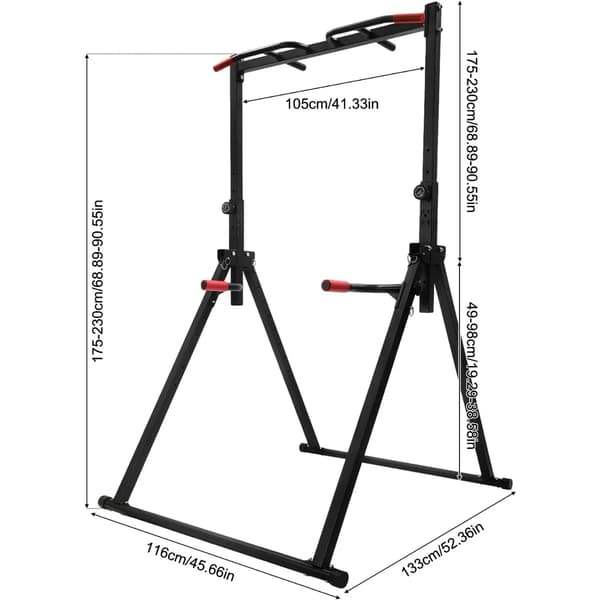 Pull-Up Bar, Justerbar Höjd, Hållbar Stål Konstruktion,svart