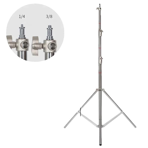 Tripod, Justerbar Højde, Holdbart Rustfrit Stål,2.8M Sølv Tripod
