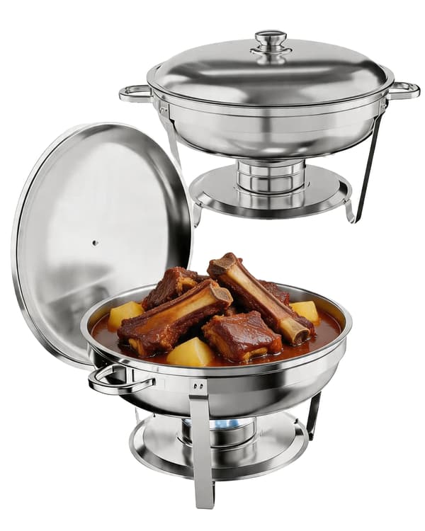 Chafing Dish Sæt, Rustfrit Stål, 4.7L Kapacitet,2-delt sæt