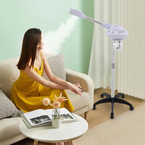 Ansigtsdamper, Højtydende Varm Damp, UV Lys Behandling,Hvid og Sort