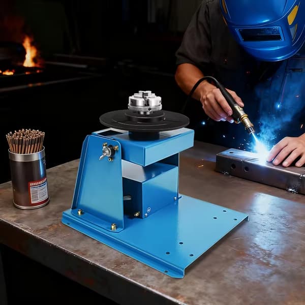 Rotary Welding Positioner, Compact Design, Adjustable Angle, Blue, 220V