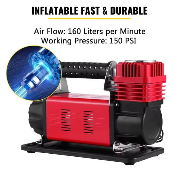 Luftkompressor, 160L/min kapacitet, 150 PSI tryck,EU, Röd