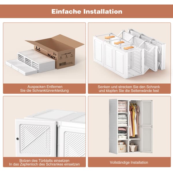 Garderobe, Foldbart Design, Multifunktionelt Skab,Hvid