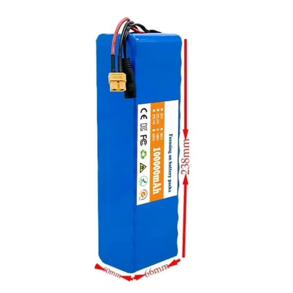Litiumjonbatteri, 100Ah kapacitet, 48V kompatibilitet, XT30 JST-laddare