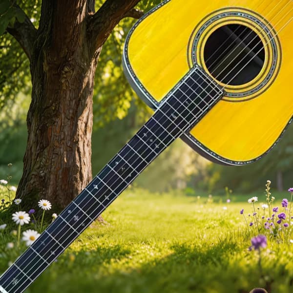 Gitarr, Fast Bro, Högerhänt Orientering,GUL