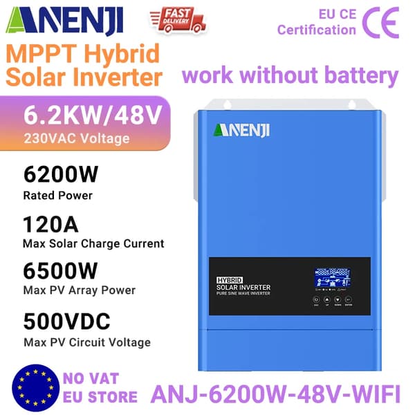 Solomformer, MPPT Ladecontroller, WiFi Overvågning,NEJ Parallel, 220-240V, 48V