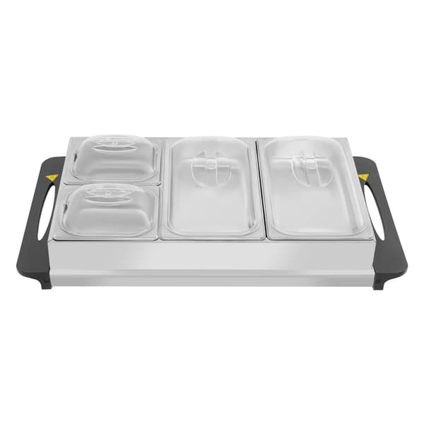 Buffet Madvarmer, 300W Effekt, 4 Bakker, Temperaturinterval 45-70℃, Rustfrit Stål, 2.5L Kapacitet