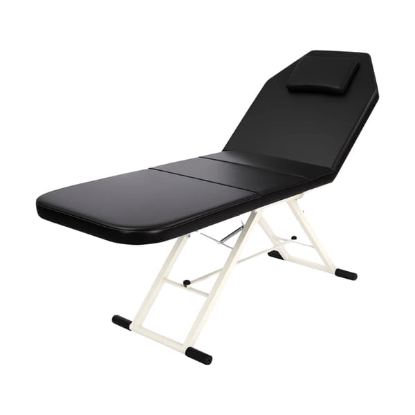 Massagebord, Justerbar Rygstøtte, Sammenklappeligt Design,Sort