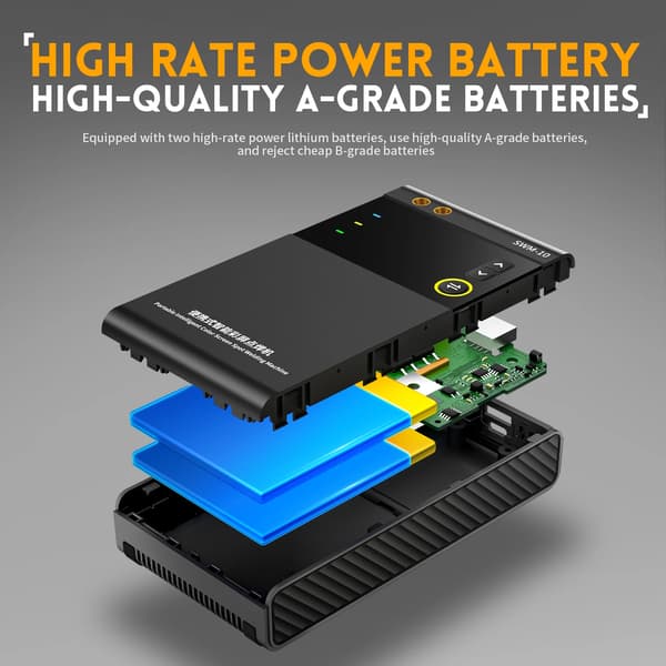 Punktsvejser, Bærbart Design, 5000mAh Batterikapacitet,Sort