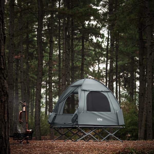 Camping Telt, 7-i-1 Design, Hurtig Opsætning,GRÅ
