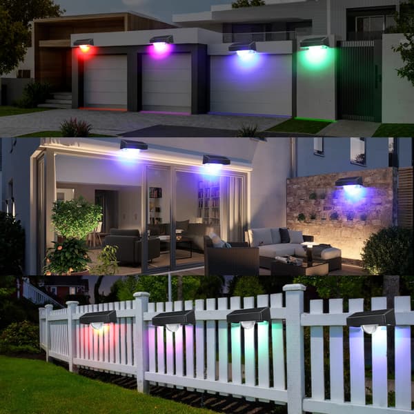 Væglamper, Solcelledrevne, RGB Farvemodes,1 Stor LED