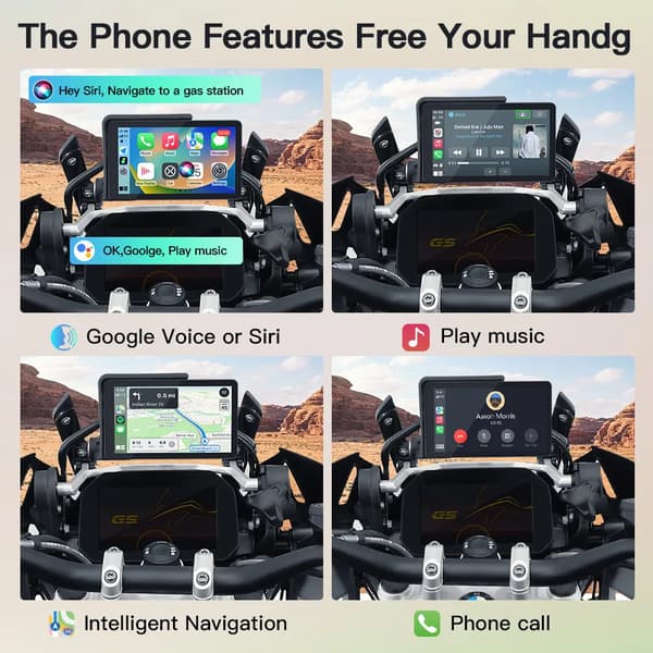 Motorcykel Navigationsskärm, Trådlös CarPlay, Android Auto,MB6