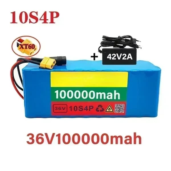 Batteripack, 60Ah, 36V Litium-Ion Konfiguration,10S4P XT60-DC