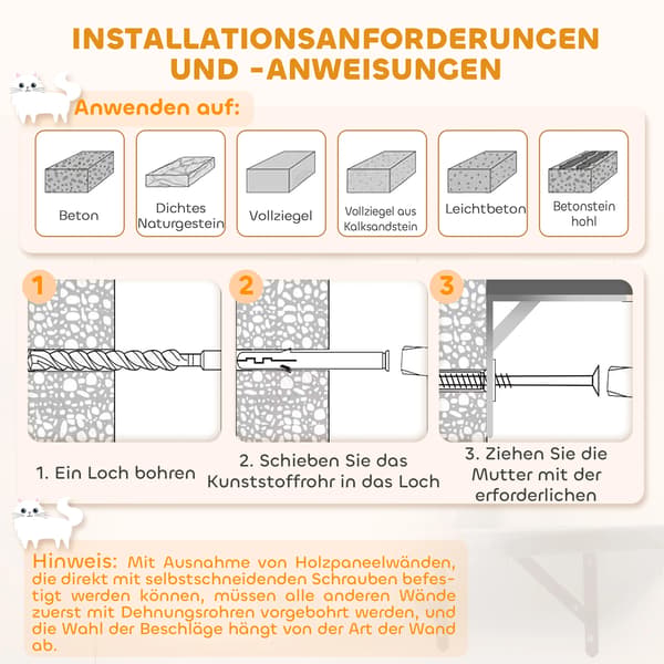 Kattträd, Väggmonterat, Multifunktionell Design,Vit-grå