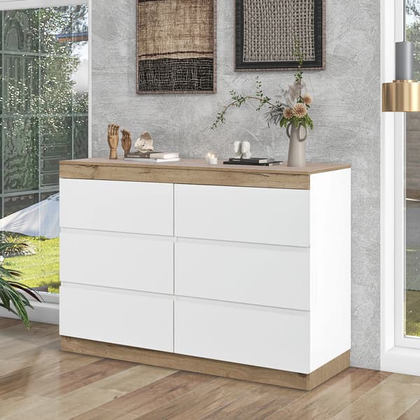 Kommode, 6 Skuffer, Miljøvenligt Design,HVID