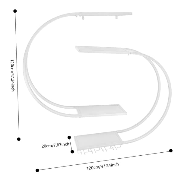 Vinhylla, 4-nivådesign, väggmonterad,Vit