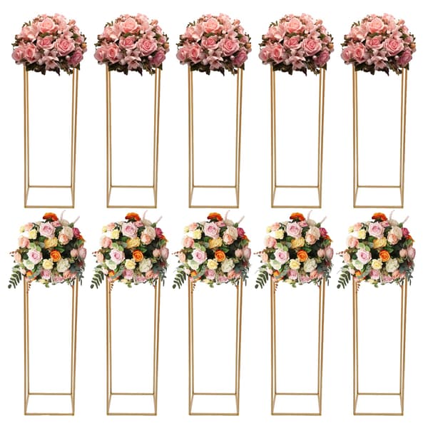 Blomsterställset, 10-delars metallcenterpiece, elegant design,Guld