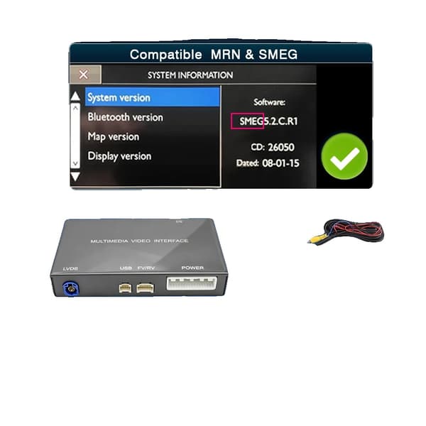 CarPlay Android Auto Interface, Problemfri Forbindelse, Forbedret Lydkvalitet,Manuel OEM kamera smeg+CAM