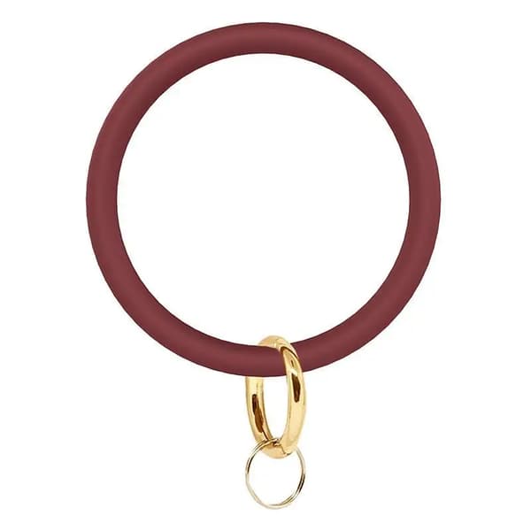 Nøglekæde, Holdbar Silikone, Trendy Design,Mørkerød