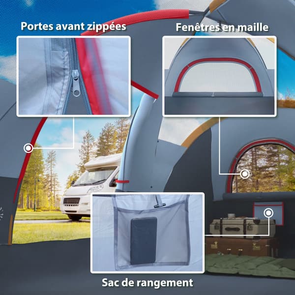 Campingtält, Vattentät Design, Rymligt Inre,blå