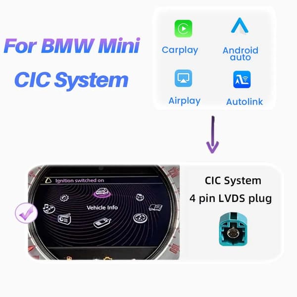 Trådlös CarPlay-modul, Android Auto-kompatibilitet, Enkel installation,För CIC System AI BOX