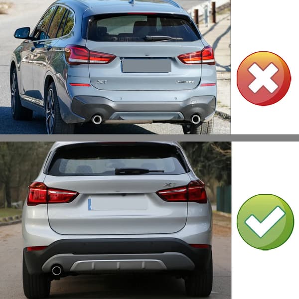 Bageste kofanger diffuser, holdbart ABS-plast, kompatibel med luksus kompakt SUV 2015-2021,Glans Sort