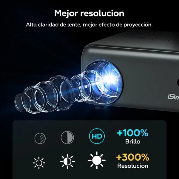 Projektor, 720P HD opløsning, Bluetooth og WiFi-forbindelse,A666A, EU stik