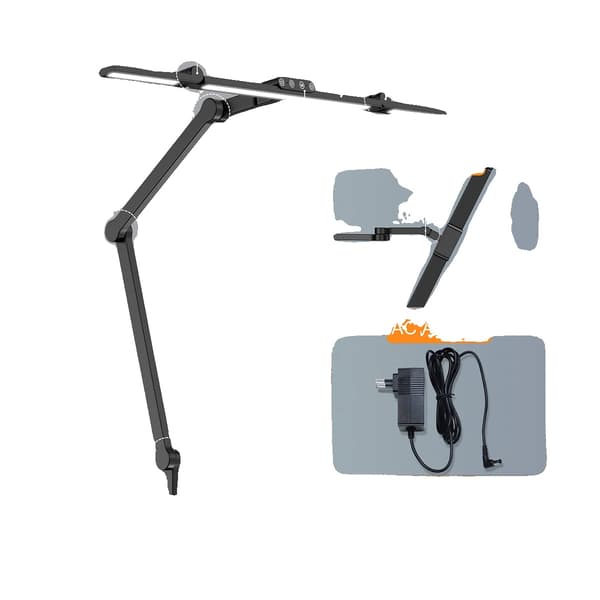 LED Skrivebordslampe, Justerbar Klemme, Flere Lysindstillinger,Skrivebordslampe