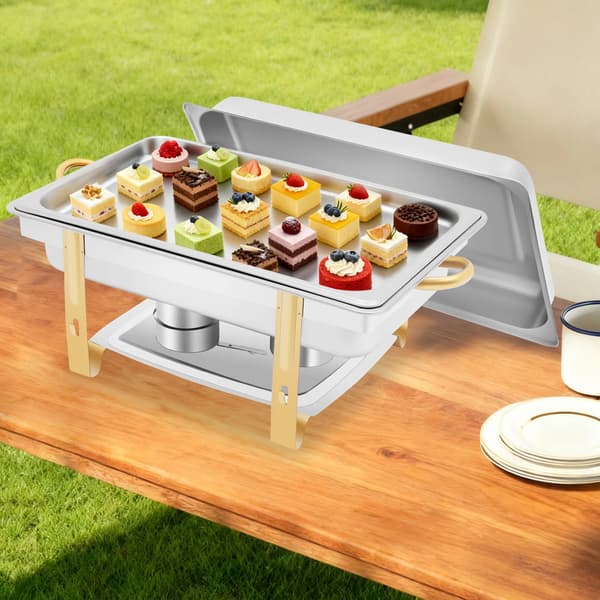Chafing Dish, Rustfrit Stål, 2,38 Gallon Kapacitet,Sølv