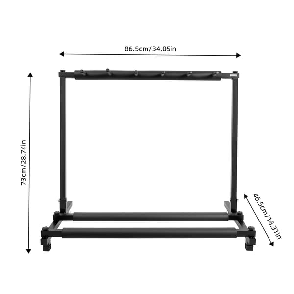 Guitar Stativ, 5-Compartment Design, Holdbar Konstruktion,sort