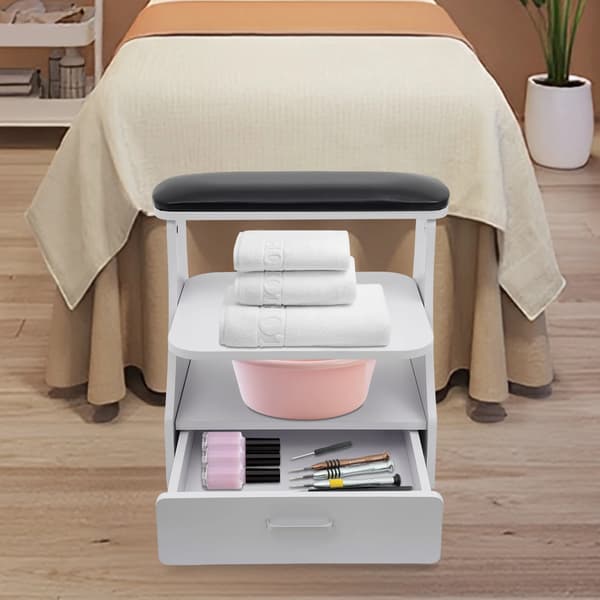 Salonvogn, 3-lags opbevaring, mobil design,sort
