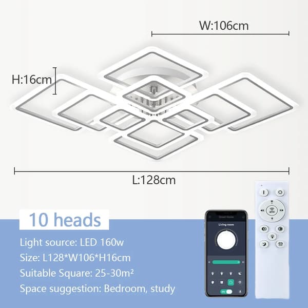 Loftlampe, Dæmpbar LED, Moderne Design,10 hoveder
