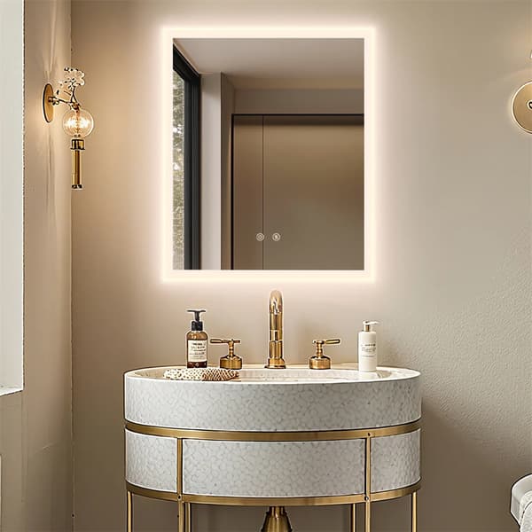 LED Badrumsspegel, Touchkontroll, Antimolnfunktion,50x70cm (20x28tum)