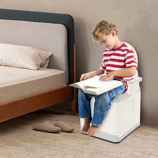 Bärbar Toalett, Fällbar Design, Hög Viktkapacitet,Beige
