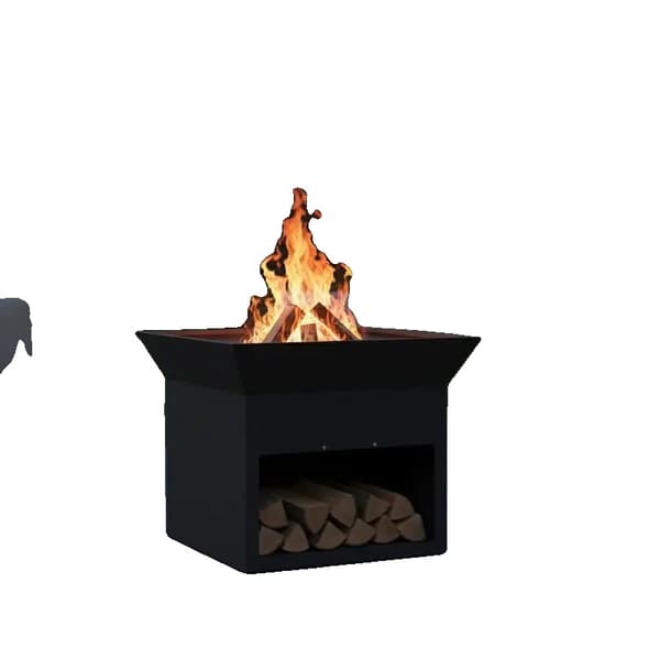 Ildebassin, Robust Stål, Bærbart Design,sort