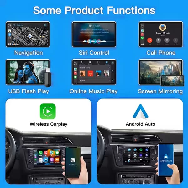 Bil Multimedia Modul, Trådlös CarPlay, Stöd för Android Auto,För VW MIB-system