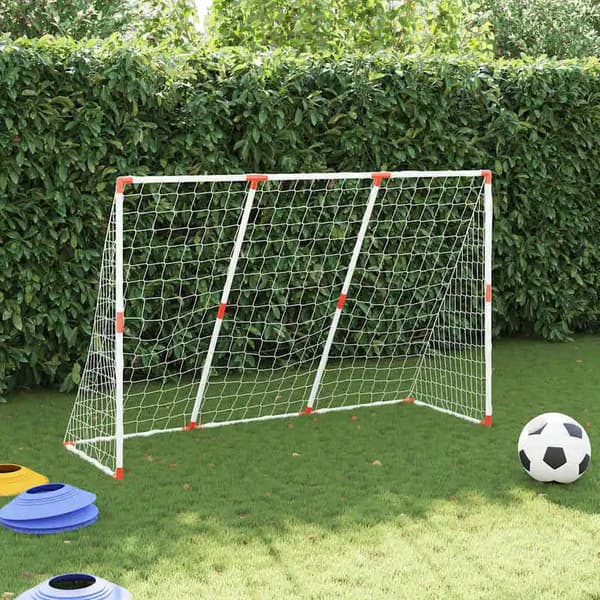 Fodboldmål, Nem Samling, Holdbar Konstruktion,Hvid