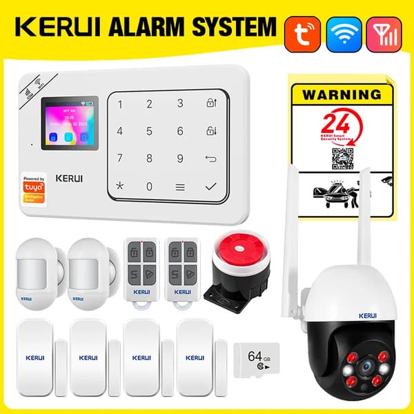Larm System, Trådlös Kontroll, Röstassistent Kompatibilitet,larmkit 9, EU-plugg-b