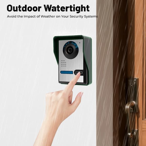 Video Intercom System, 7-tommer Skærm, 1080p Opløsning,Hvid