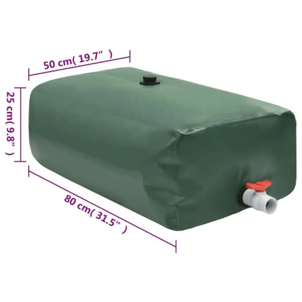 Vandtank, 100L kapacitet, foldbar vandhane,hær grøn