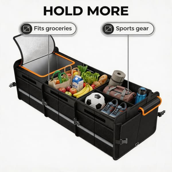 Bagagerumsorganisator, Foldbar, Isoleret Rum,140L