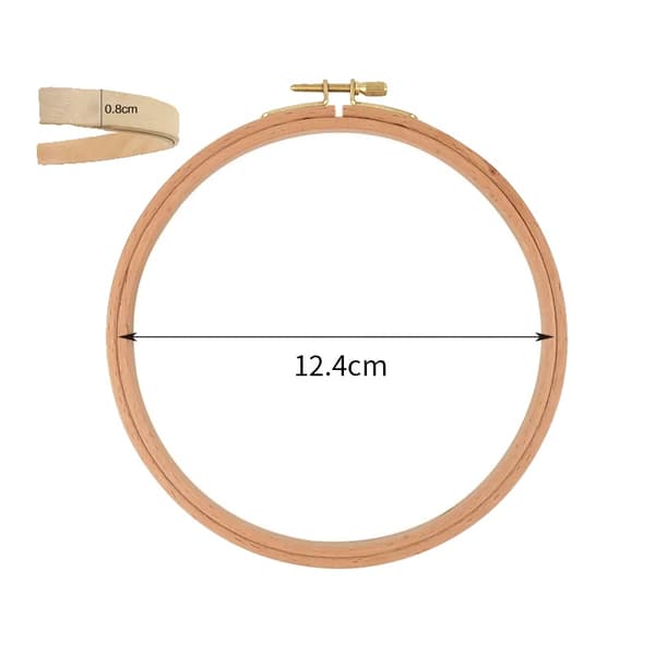 Broderiramset, Bokträ, Lätt och Hållbart,5tum, 1st-e