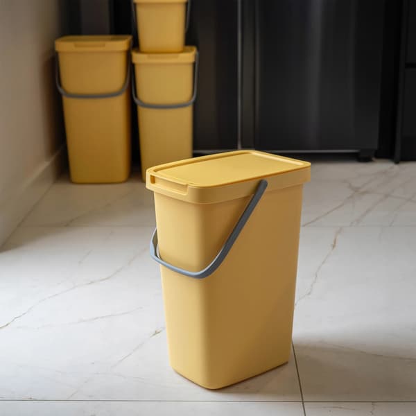 Sopkorg, 12L kapacitet, hållbart plastmaterial, 30 cm höjd, 25 cm diameter, hem- och kontorskompatibel