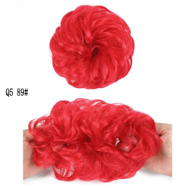 Syntetisk Lockig Chignon, Elastisk Band, Lätt att Använda,89